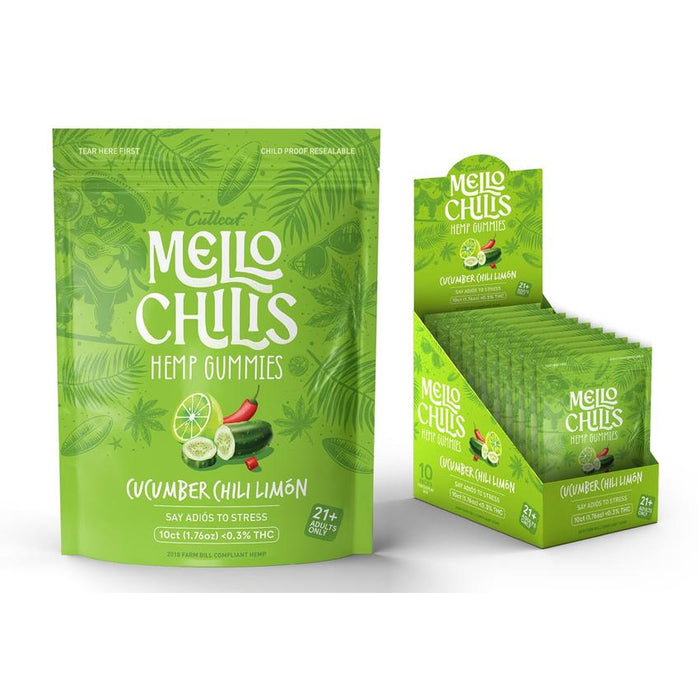 Cutleaf Mello Chilis Hemp THC-A Gummies - (10 Count Displays)-CBD Edible