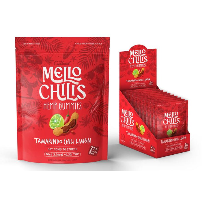 Cutleaf Mello Chilis Hemp THC-A Gummies - (10 Count Displays)-CBD Edible