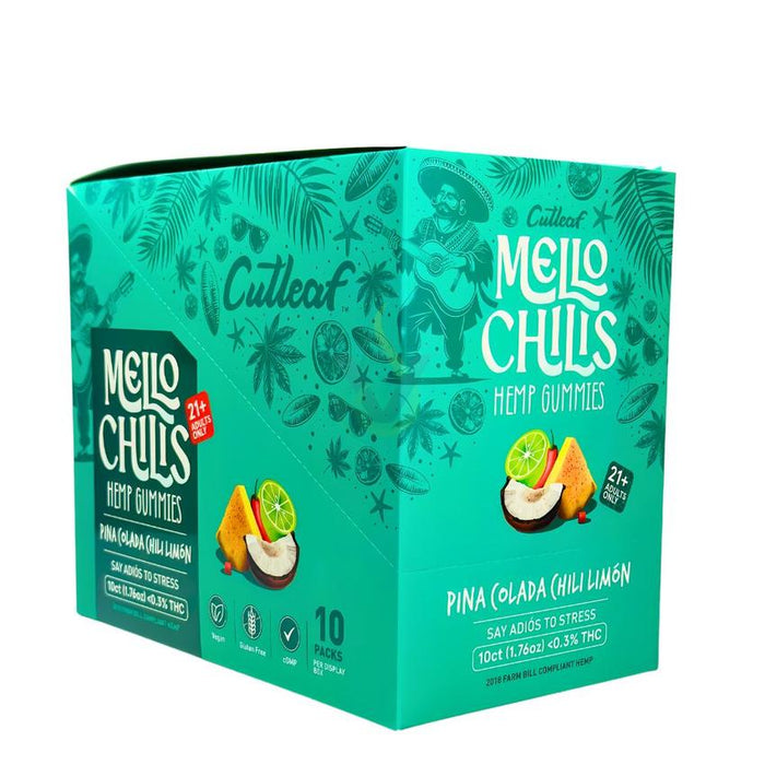 Cutleaf Mello Chilis Hemp THC-A Gummies - (10 Count Displays)-CBD Edible