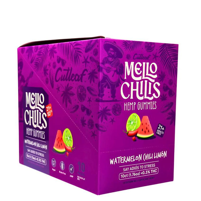Cutleaf Mello Chilis Hemp THC-A Gummies - (10 Count Displays)-CBD Edible
