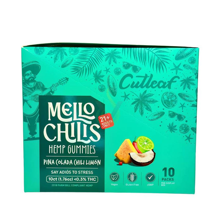 Cutleaf Mello Chilis Hemp THC-A Gummies - (10 Count Displays)-CBD Edible
