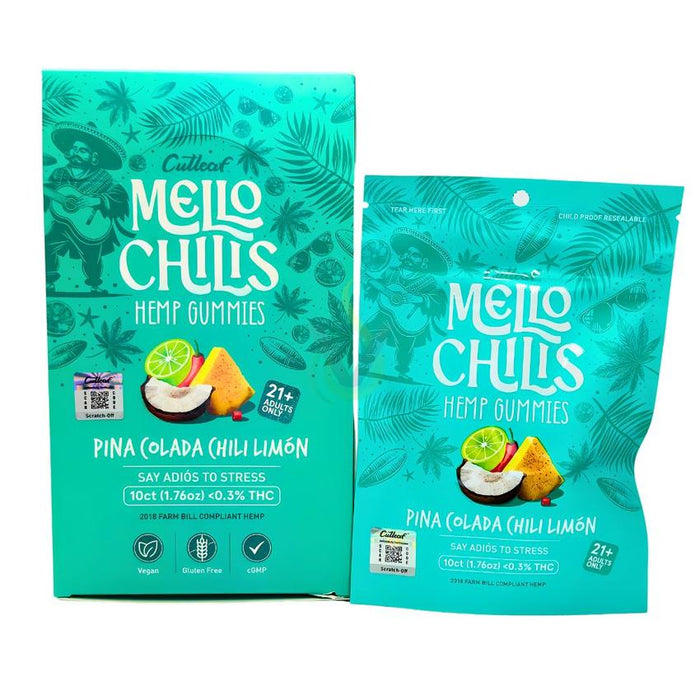 Cutleaf Mello Chilis Hemp THC-A Gummies - (10 Count Displays)-CBD Edible