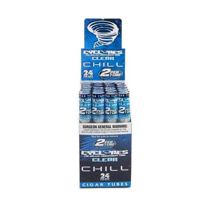 Cyclones Clear Blue Chill Cones - (24 Count Display)-Papers and Cones