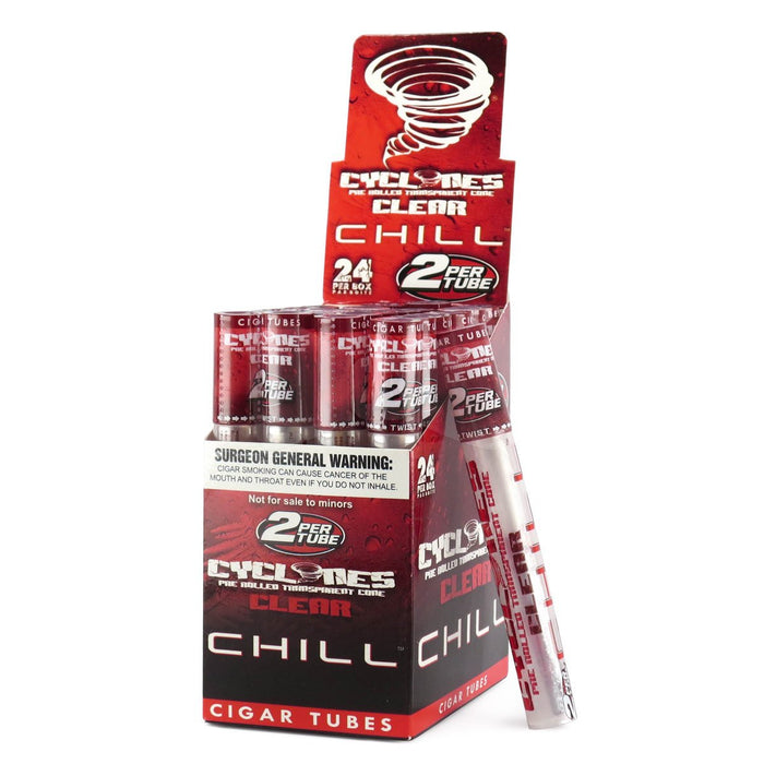 Cyclones Clear Red Chill Cones - (24 Count Display)-Papers and Cones