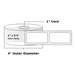Direct Thermal Labels - Metrc Label - 1" x 0.5" - Extra Tacky - 1" Core / 4" Outer Diameter - (1500 Labels Per Roll)-Stock Labels