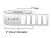 Direct Thermal Labels - Metrc Label - 1" x 0.75" - 1" Core / 4" Outer Diameter - (1,670 Labels Per Roll)-Stock Labels