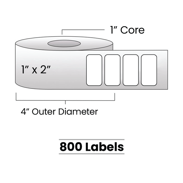 Direct Thermal Labels - Metrc Label - 1" x 2" - 1" Core / 4" Outer Diameter - (800 Labels Per Roll)-Stock Labels