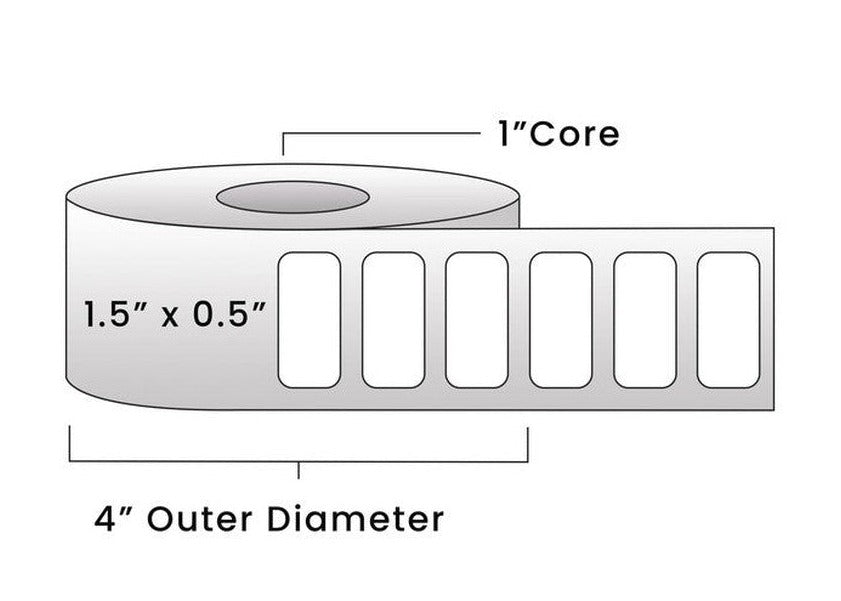 Direct Thermal Labels - Metrc Label - 1.5" x 0.5" - 1" Core / 4" Outer Diameter - (2,400 Labels Per Roll)-Stock Labels