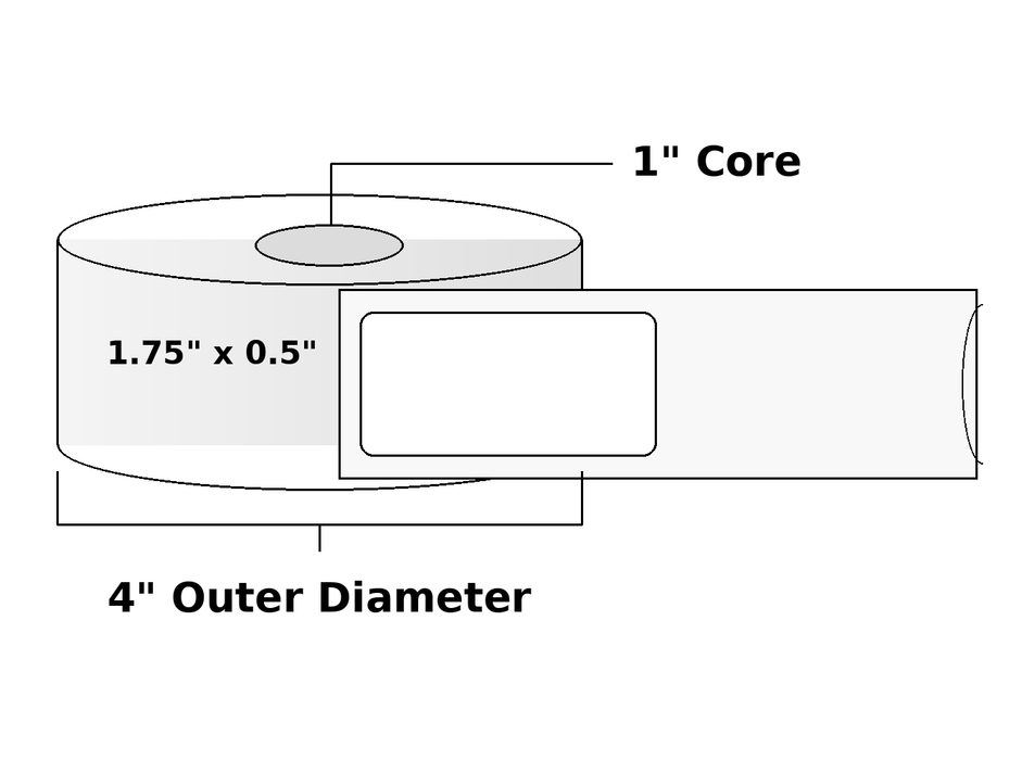 Direct Thermal Labels - Metrc Label - 1.75" x 0.5" - 1" Core / 4" Outer Diameter - (2,000 Labels Per Roll)-Stock Labels