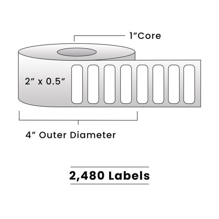 Direct Thermal Labels - Metrc Label - 2" x 0.5" - 1" Core / 4" Outer Diameter - (2,480 Labels Per Roll)-Stock Labels