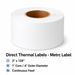 Direct Thermal Labels - Metrc Label - 2" x 129" - 1" Core / 4" Outer Diameter - (Continuous Feed)-Stock Labels-MJ Wholesale