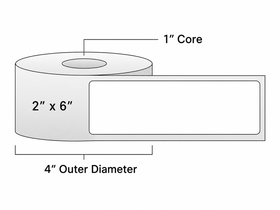 Direct Thermal Labels - Metrc Label - 2" x 6" - 1" Core / 4" Outer Diameter - (270 Labels Per Roll)-Stock Labels