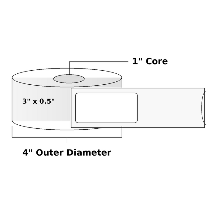 Direct Thermal Labels - Metrc Label - 3" x 0.5" - 1" Core / 4" Outer Diameter - (2,480 Labels Per Roll)-Stock Labels