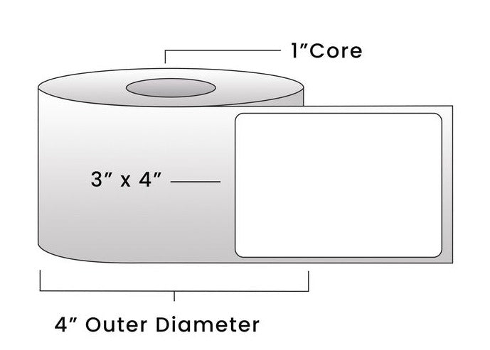 Direct Thermal Labels - Metrc Label - 3" x 4" - 1" Core / 4" Outer Diameter - (390 Labels Per Roll)-Stock Labels