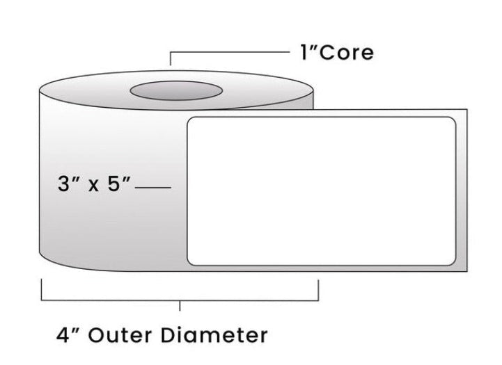Direct Thermal Labels - Metrc Label - 3" x 5" - 1" Core / 4" Outer Diameter - (320 Labels Per Roll)-Stock Labels