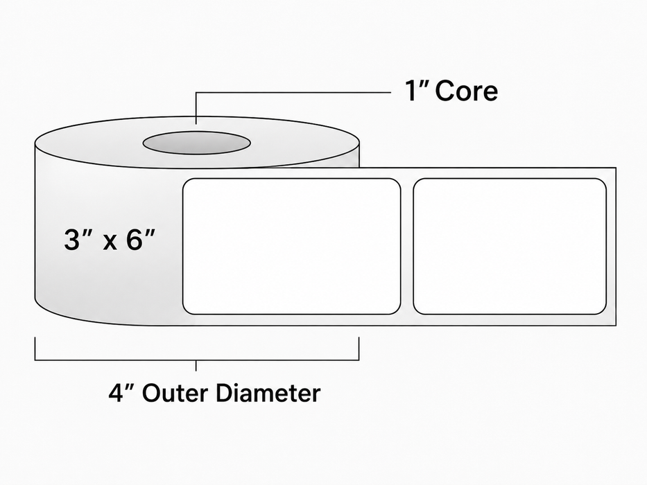 Direct Thermal Labels - Metrc Label - 3" x 6" - 1" Core / 4" Outer Diameter - (270 Labels Per Roll)-Stock Labels