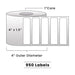Direct Thermal Labels - Metrc Label - 4" x 1.5" - 1" Core / 4" Outer Diameter - (950 Labels Per Roll)-Stock Labels
