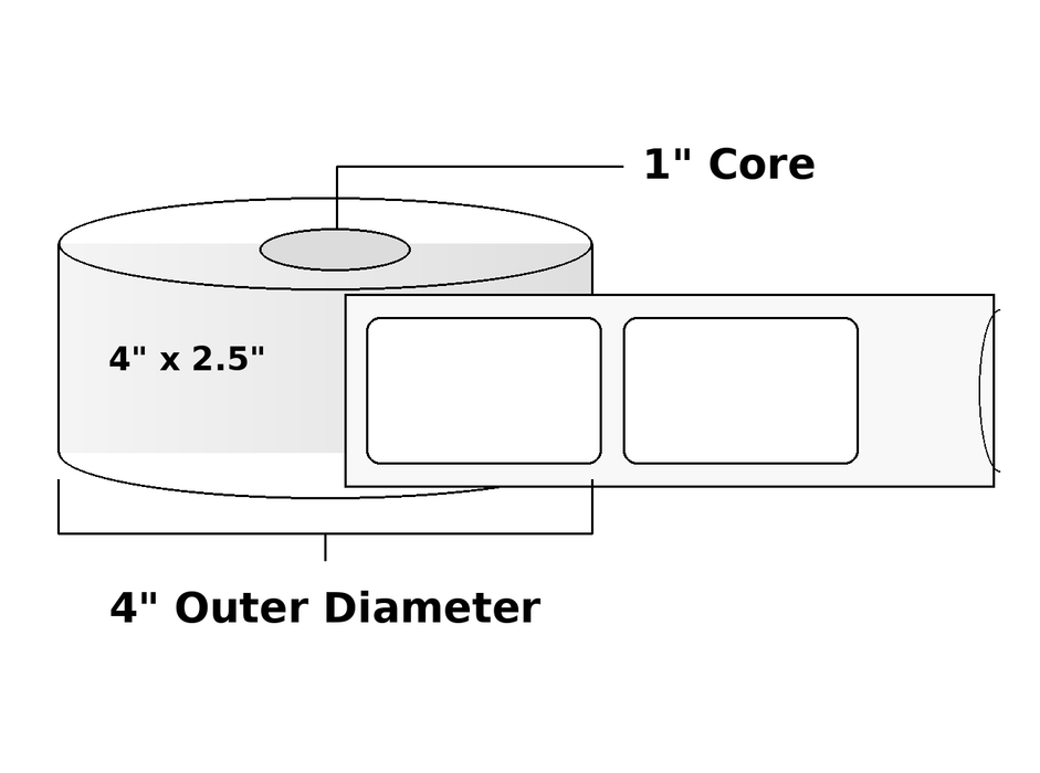 Direct Thermal Labels - Metrc Label - 4" x 2.5" - 1" Core / 4" Outer Diameter - (610 Labels Per Roll)-Stock Labels