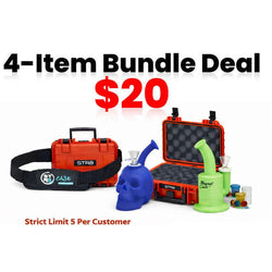 Distributor Special: 4-Item Bundle Str8 Travel Case, Silicone Bong, Mini Dab Rig & Shoulder Strap-Rolling Trays and Accessories