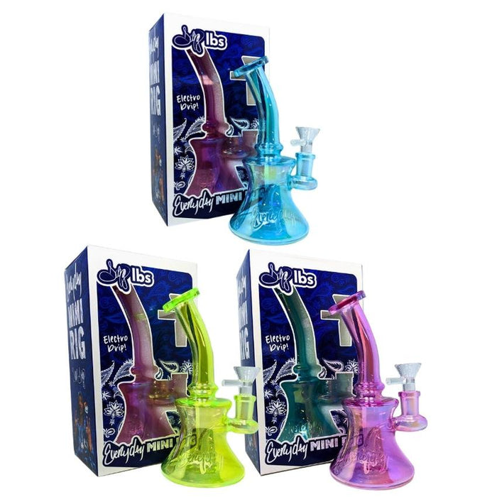 Dogg Lbs 5″ Assorted Electro Plated Water Pipe w/ 14mm Bowl (1 Count)-Glass Water Pipes