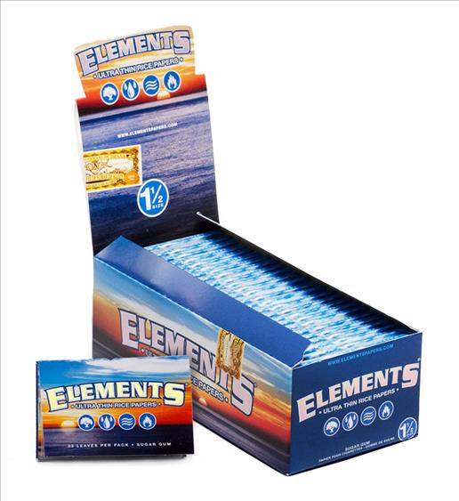 Elements Ultra Thin Rice Papers 1 1/2 - (1 Display)-Papers and Cones-MJ Wholesale
