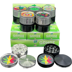 Endo Grndz 4 Part Rasta Grinders - 63mm - (6 Count Display) - Shop