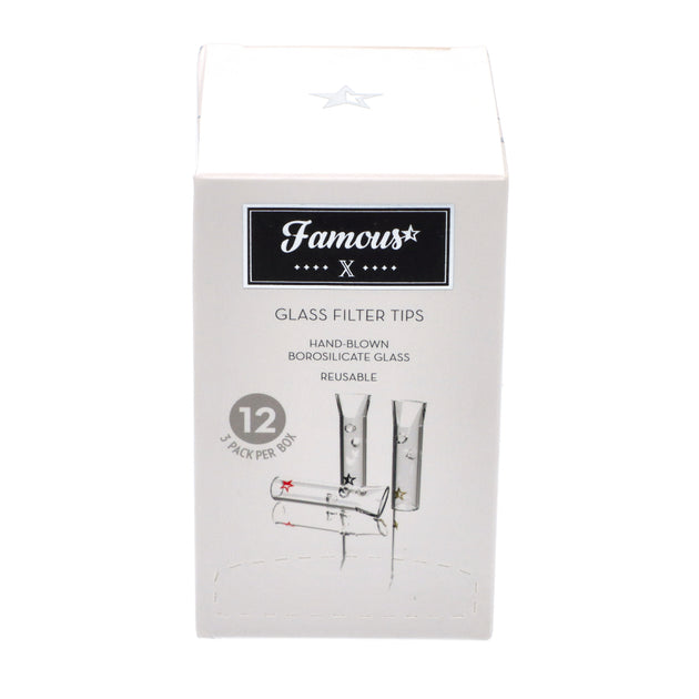 Famous X Glass Filter Tips - 3 Tips Per Pack (12 Count Display)-Hand Pipes, Rigs, & Bubblers