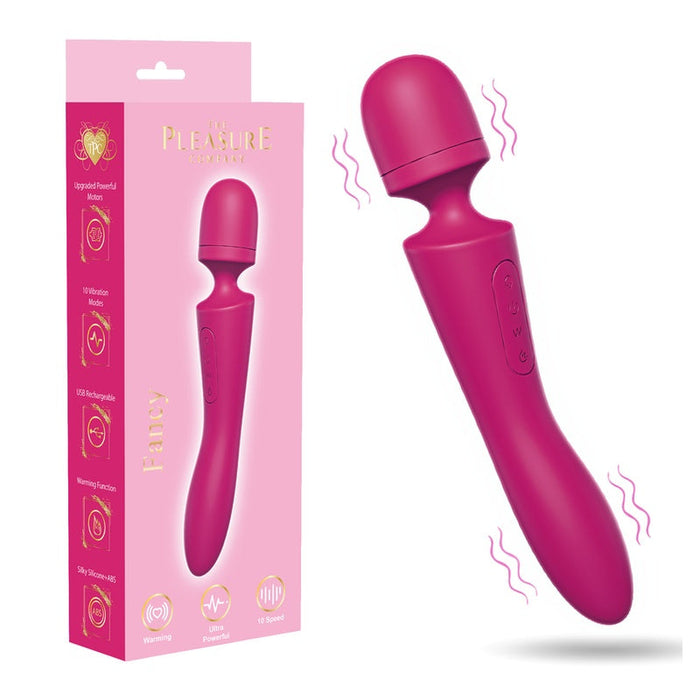 Fancy Warming Vibrating Wand - Pink-Power Wand, G-Spot