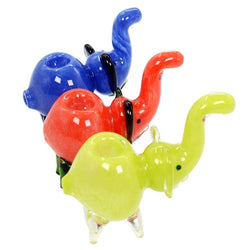 Frit Elephant Animal Hand Pipe - Design May Vary - (1 Count)-Silicone Hand Pipe
