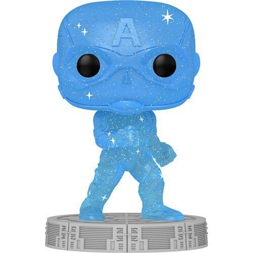 Funko - Avengers Infinity Saga Captain America Blue Artist Series Pop! Vinyl Figure with Pop! - Protector Case - (1 Count)-Novelty, Hats & Clothing