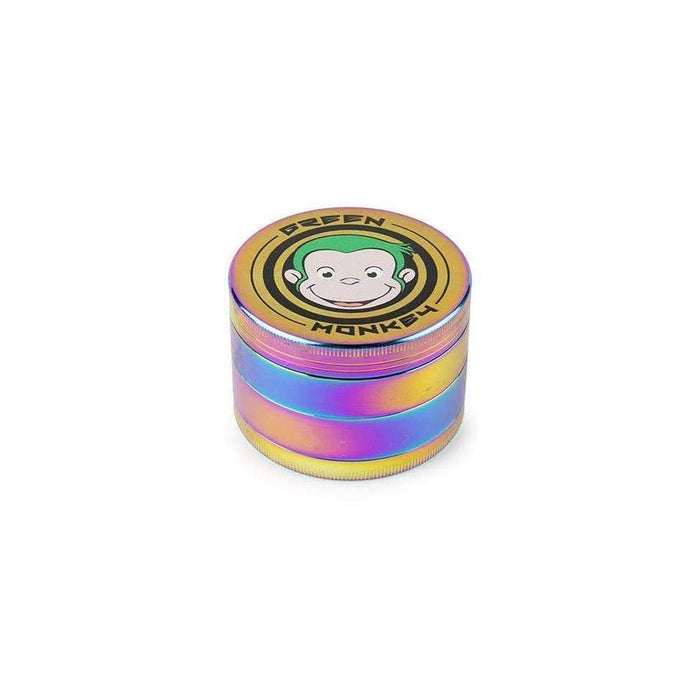 Green Monkey Grinder - Capuchin - 63mm - Rainbow - (1 Count)-Grinders-MJ Wholesale