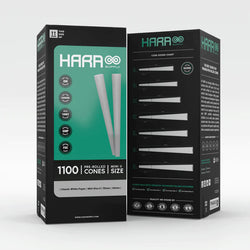 Hara Supply Blank Non Branded Classic Mini Size White Cones - 70mm/20mm - (1100 Cones Per Box)-Papers and Cones