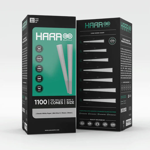 Hara Supply Blank Non Branded Classic Mini Size White Cones - 70mm/20mm - (1100 Cones Per Box)-Papers and Cones