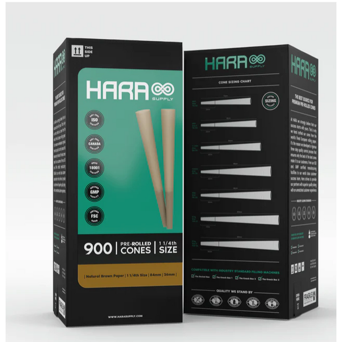 Hara Supply Paper Cones - 1 1/4 Size - Natural Brown - Unbranded (900 Bulk Cones Per Box)-Papers and Cones