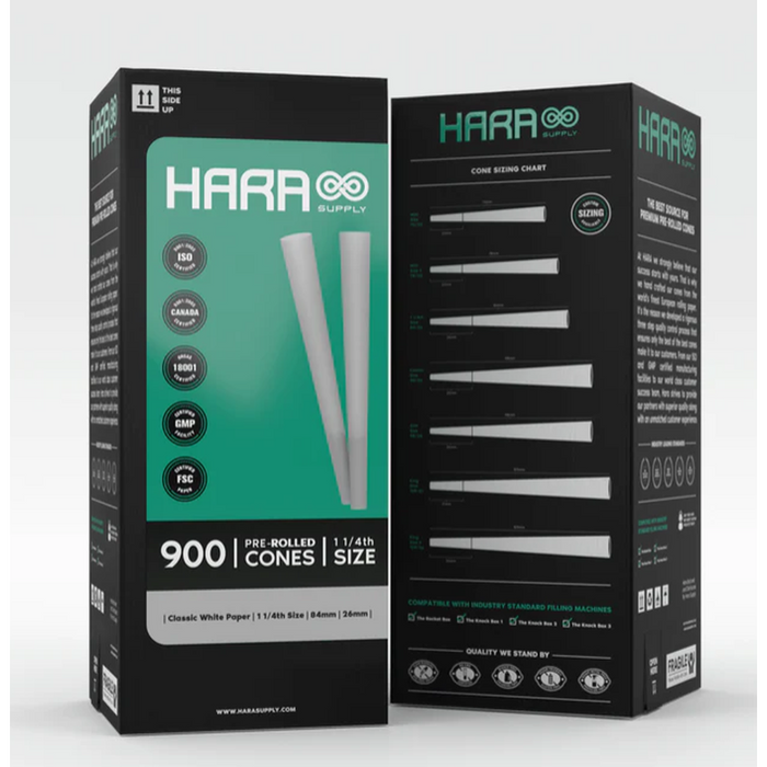 Hara Supply Paper Cones - 1 1/4 Size - White - Unbranded (900 Bulk Cones Per Box)-Papers and Cones