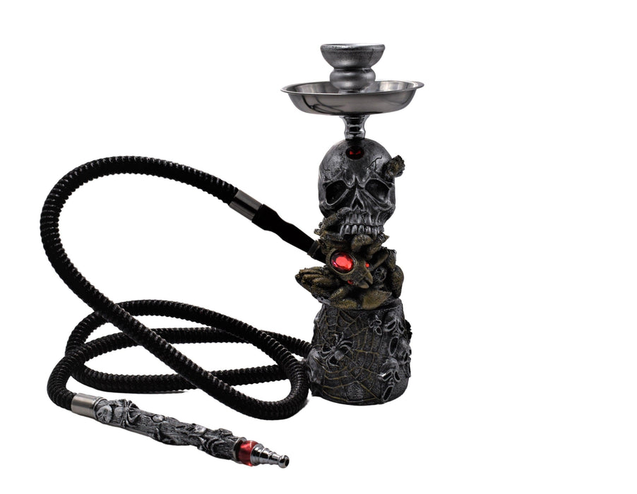 Havana Gold - 14" "Attacked" Skull Hookah - Color May Vary - (1 Count)-Hand Pipes, Rigs, & Bubblers