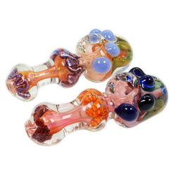 Heavy Gold Fumed Hand Pipe - Design May Vary - (1 Count)-Silicone Hand Pipe