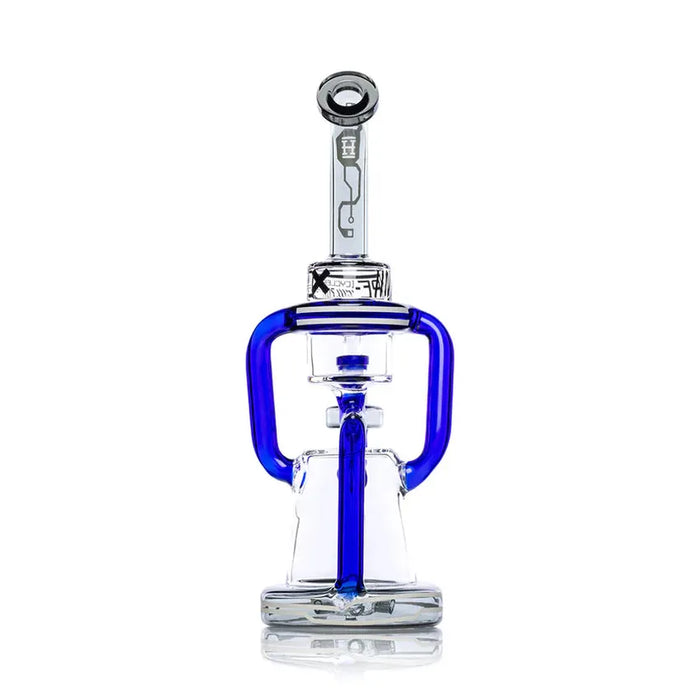 Hemper 10" Cyberpunk XL Glass Bubbler Waterpipe - Blue XL - (1 Count)-Hand Pipes, Rigs, & Bubblers