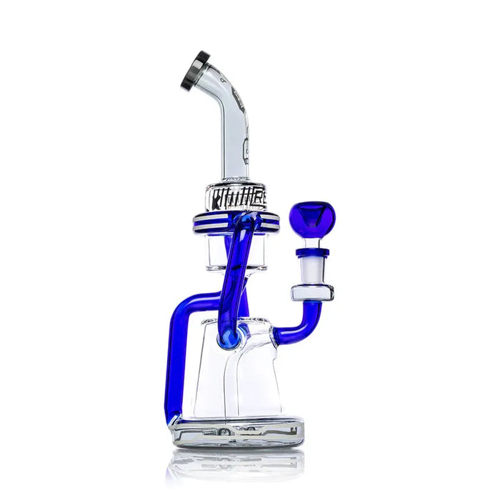 Hemper 10" Cyberpunk XL Glass Bubbler Waterpipe - Blue XL - (1 Count)-Hand Pipes, Rigs, & Bubblers