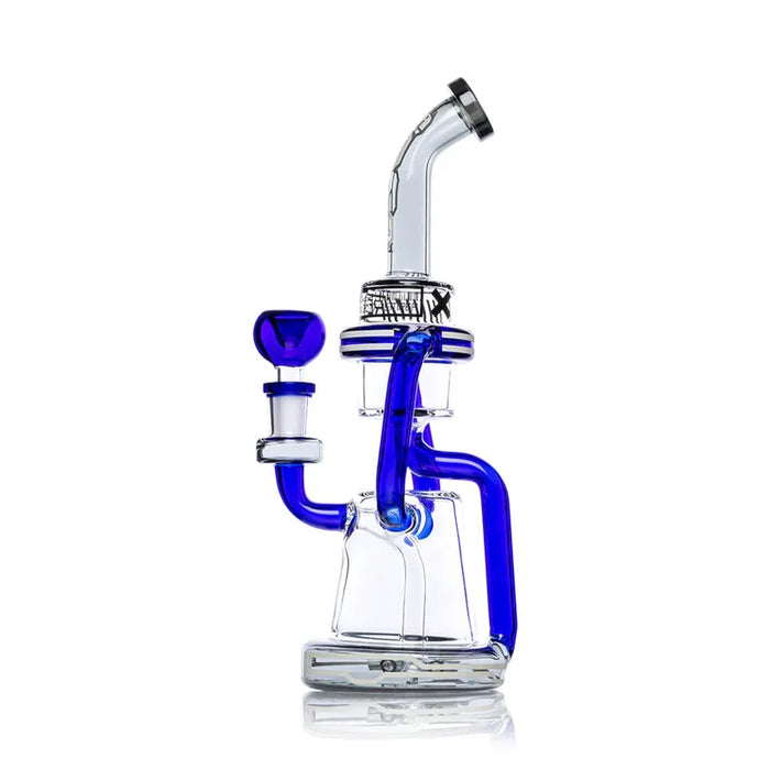Hemper 10" Cyberpunk XL Glass Bubbler Waterpipe - Blue XL - (1 Count)-Hand Pipes, Rigs, & Bubblers