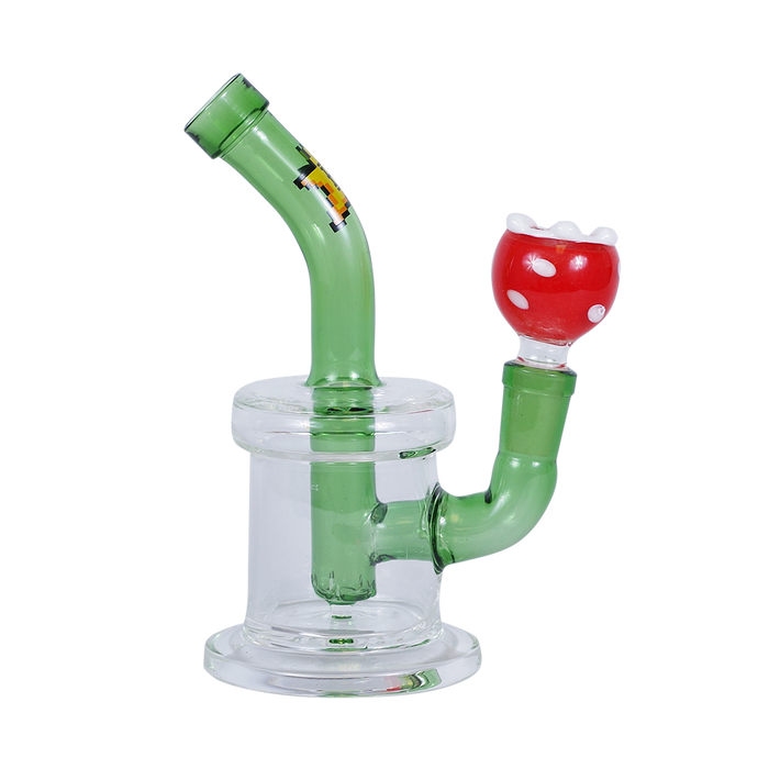 Hemper 7" Gaming Water Bubbler With Strawberry Bowl Small - (1 Count, 3 Count OR 6 Count)-Hand Pipes, Rigs, & Bubblers