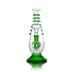 Hemper - 9" Phaser Glass Bubbler Waterpipe - Green - (1 Count)-Hand Pipes, Rigs, & Bubblers