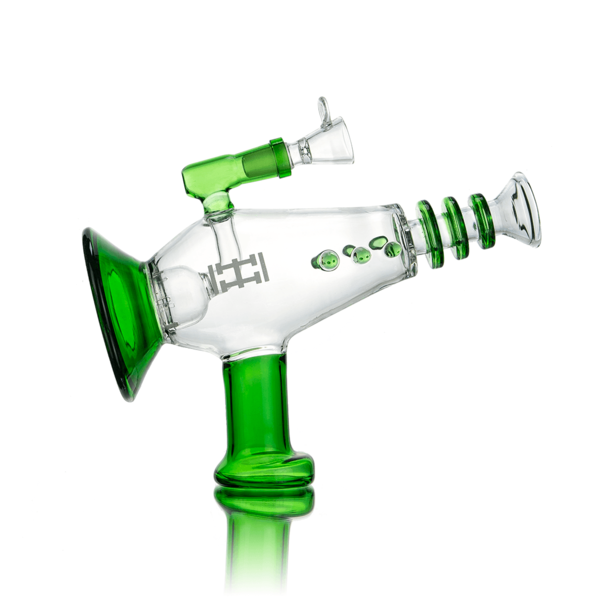 Hemper - 9" Phaser Glass Bubbler Waterpipe - Green - (1 Count)-Hand Pipes, Rigs, & Bubblers