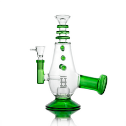 Hemper - 9" Phaser Glass Bubbler Waterpipe - Green - (1 Count)-Hand Pipes, Rigs, & Bubblers