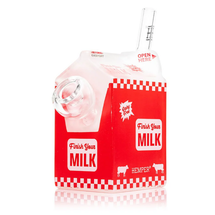 HEMPER Weedies Milk Carton Glass Water Pipe - (1 Count)-Hand Pipes, Rigs, & Bubblers