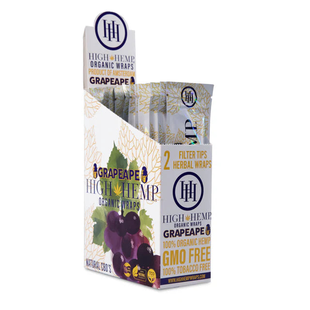 High Hemp Organic Wraps - Various Flavors - (25 Packs Per Display)-Papers and Cones