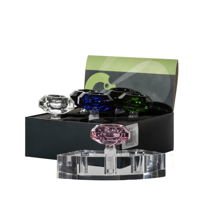 Hillside 14mm Male Wide Gem Bowl Display - (6 Count)-Hand Pipes, Rigs, & Bubblers
