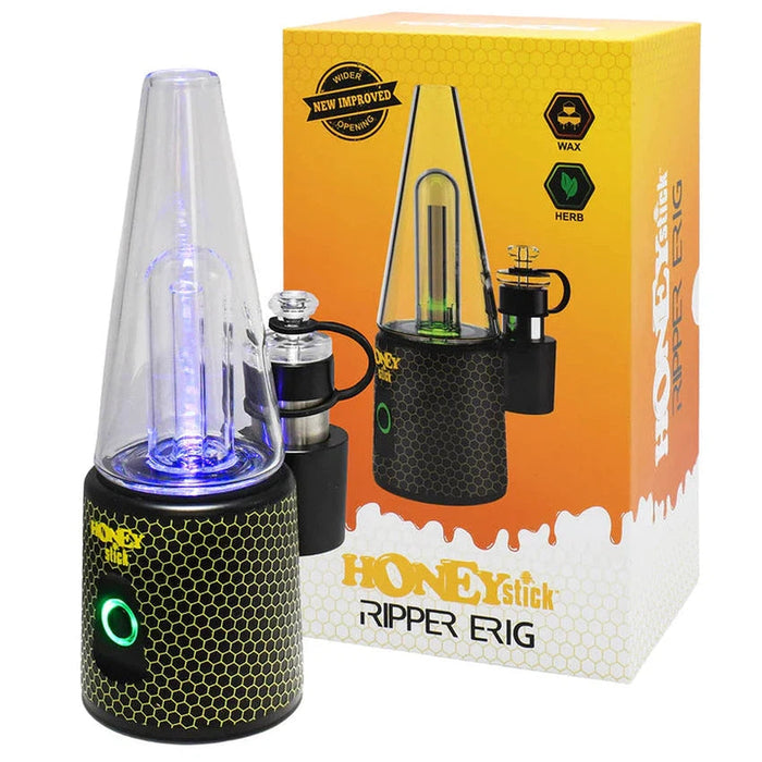 HoneyStick Ripper E Rig for Dabs Concentrate and Dry Herbs Vaporizer with Dab Temp - (1 Count)-Vaporizers, E-Cigs, and Batteries