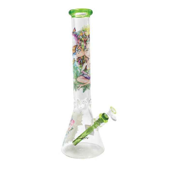 Influenced Brandz X Linda Biggs 15" Beaker Bong - Design May Vary - (1 Count)-Hand Pipes, Rigs, & Bubblers