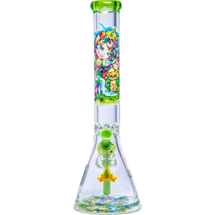 Influenced Brandz X Linda Biggs 15" Beaker Bong - Design May Vary - (1 Count)-Hand Pipes, Rigs, & Bubblers